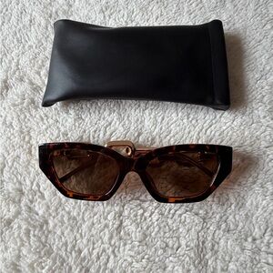 Tortoise Shell Sunglasses with Black Case